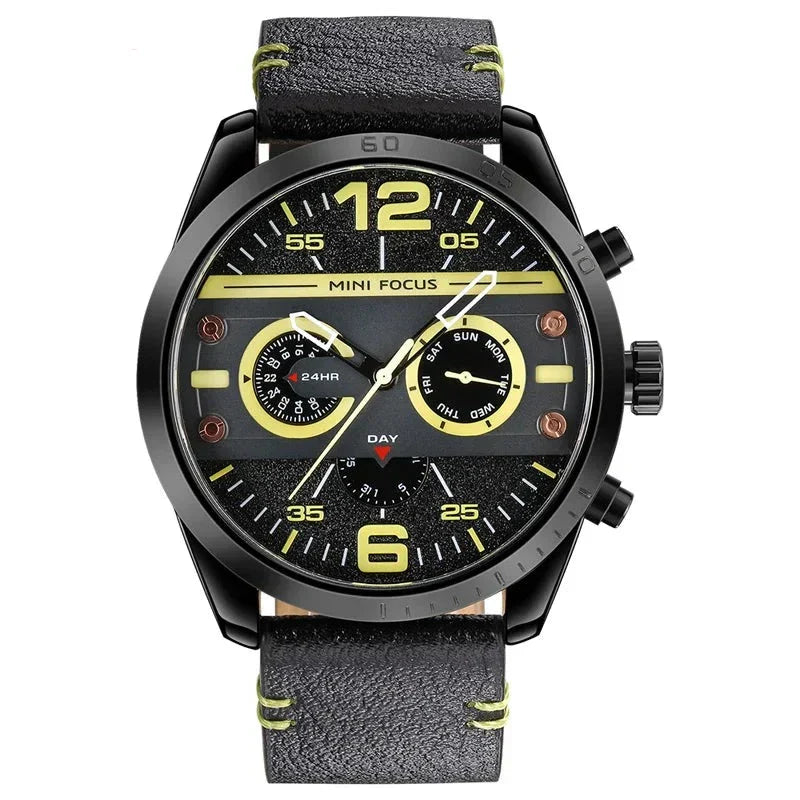 Luxus Chronograph mit Lederarmband – Sport Edition
