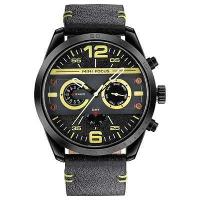 Luxus Chronograph mit Lederarmband – Sport Edition