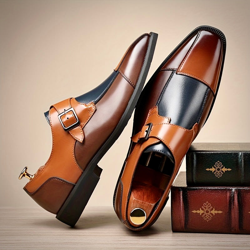 Elegante Herren Monk Strap Schnallenschuhe