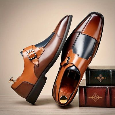 Elegante Herren Monk Strap Schnallenschuhe