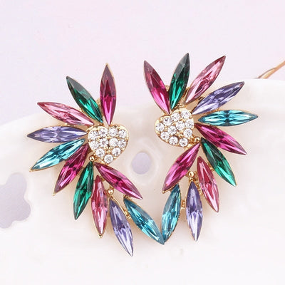 Herzflügel-Ohrringe mit Zirkonias