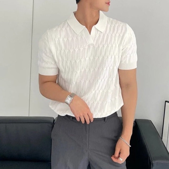 Kurzärmeliges Herren-Poloshirt aus Merinowolle – Klassischer Schnitt