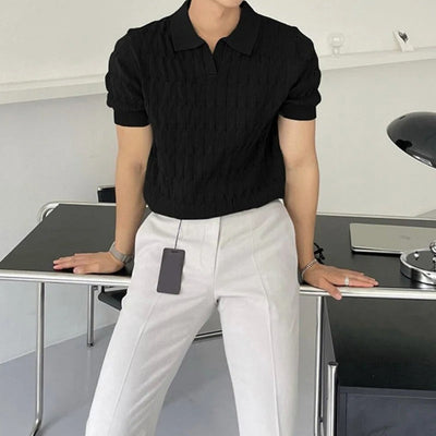 Kurzärmeliges Herren-Poloshirt aus Merinowolle – Klassischer Schnitt