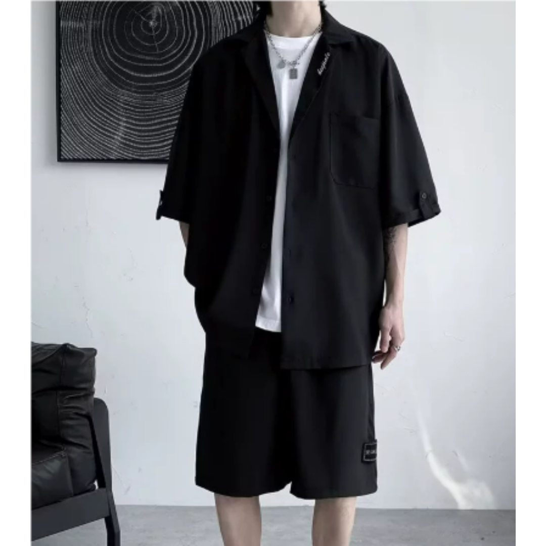 Zweiteiliges Herren-Sommer-Set mit Hemd und Shorts