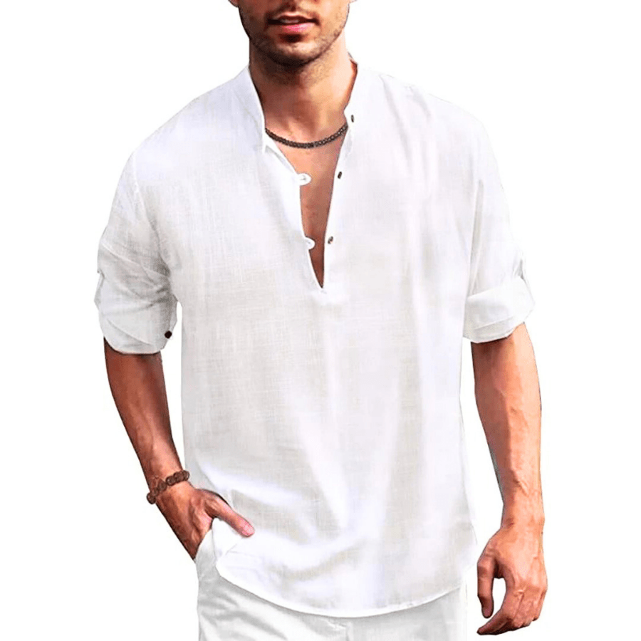 Herrenhemd Baumwolle Klassisch Elegant Langarm