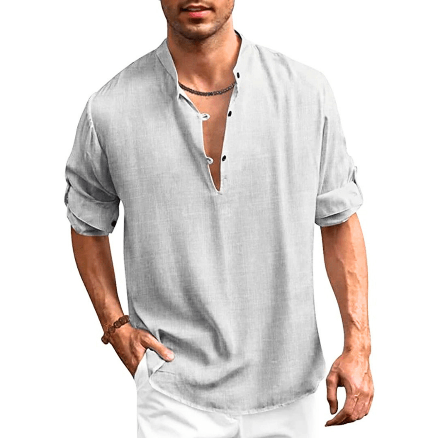 Herrenhemd Baumwolle Klassisch Elegant Langarm