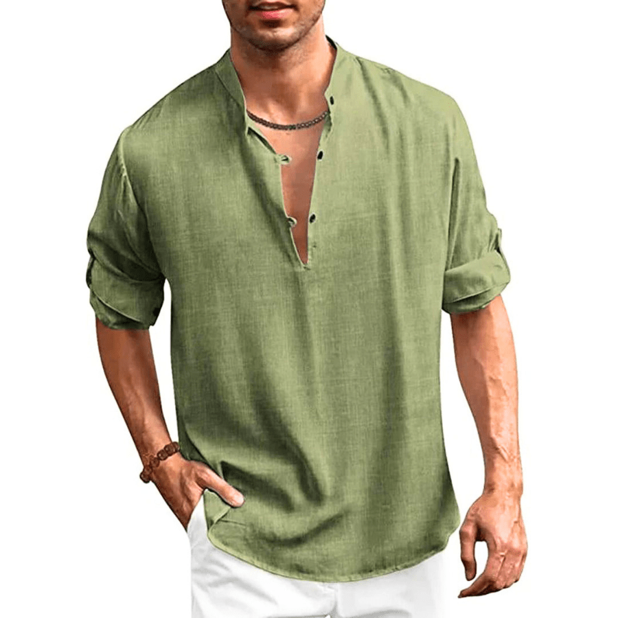 Herrenhemd Baumwolle Klassisch Elegant Langarm