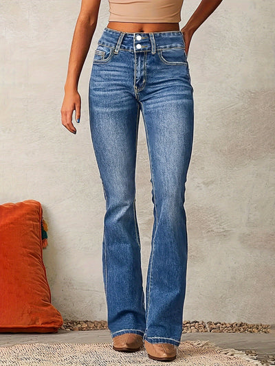 Hoch taillierte Flared Jeans mit Retro-Charme
