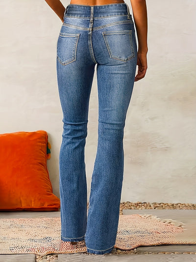 Hoch taillierte Flared Jeans mit Retro-Charme
