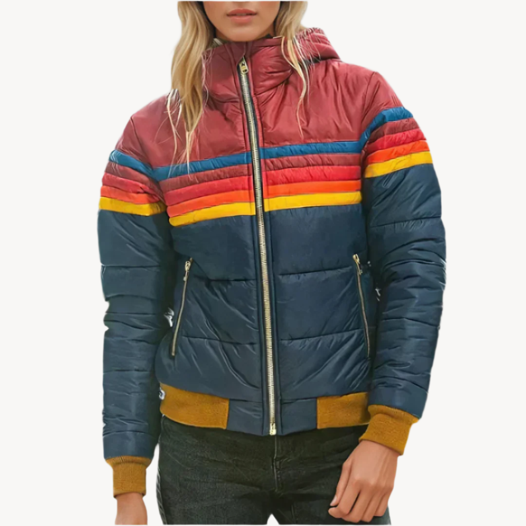 Roswitha | Retro Flair mit Kunstfellkapuze Damenjacke