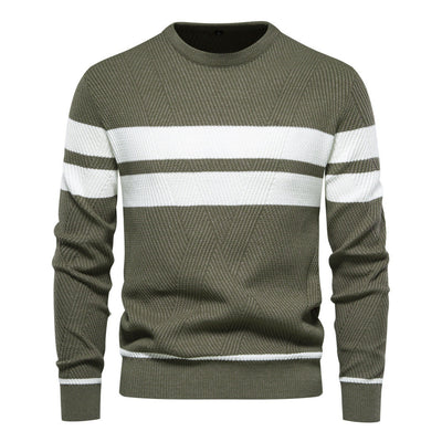 Herren Streifenpullover mit Rundhals - Klassisch Modern