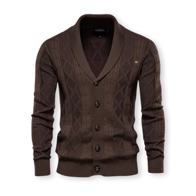 Herren Strickjacke mit Schalkragen - Klassisch Elegant