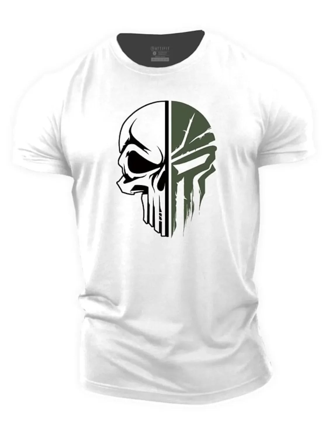 Herren Totenkopf T-Shirt im Military-Stil