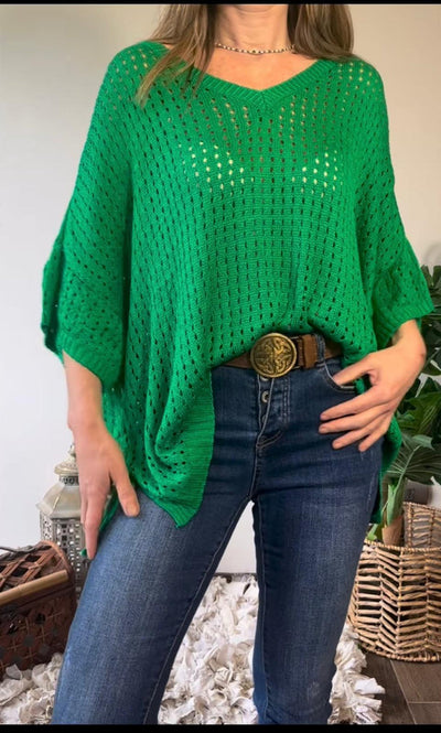 Sommer Pullover mit V-Ausschnitt