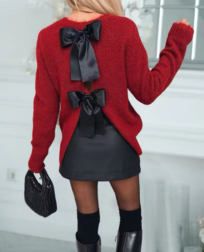 Kuscheliger Pullover | Schleifen-Dekor & modischer Schnitt | Femininer Look