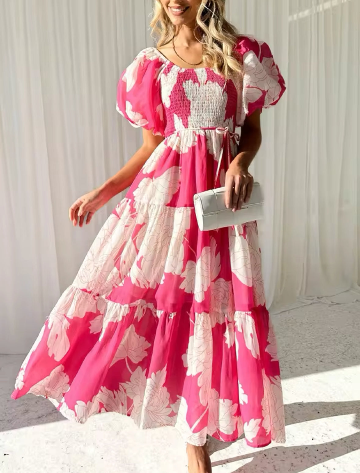 Sachi - Lockeres Freizeitkleid mit Puffärmeln