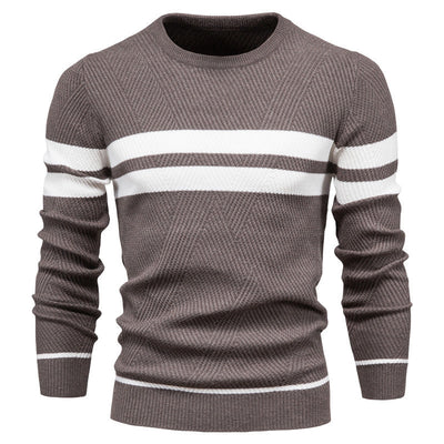 Herren Streifenpullover mit Rundhals - Klassisch Modern