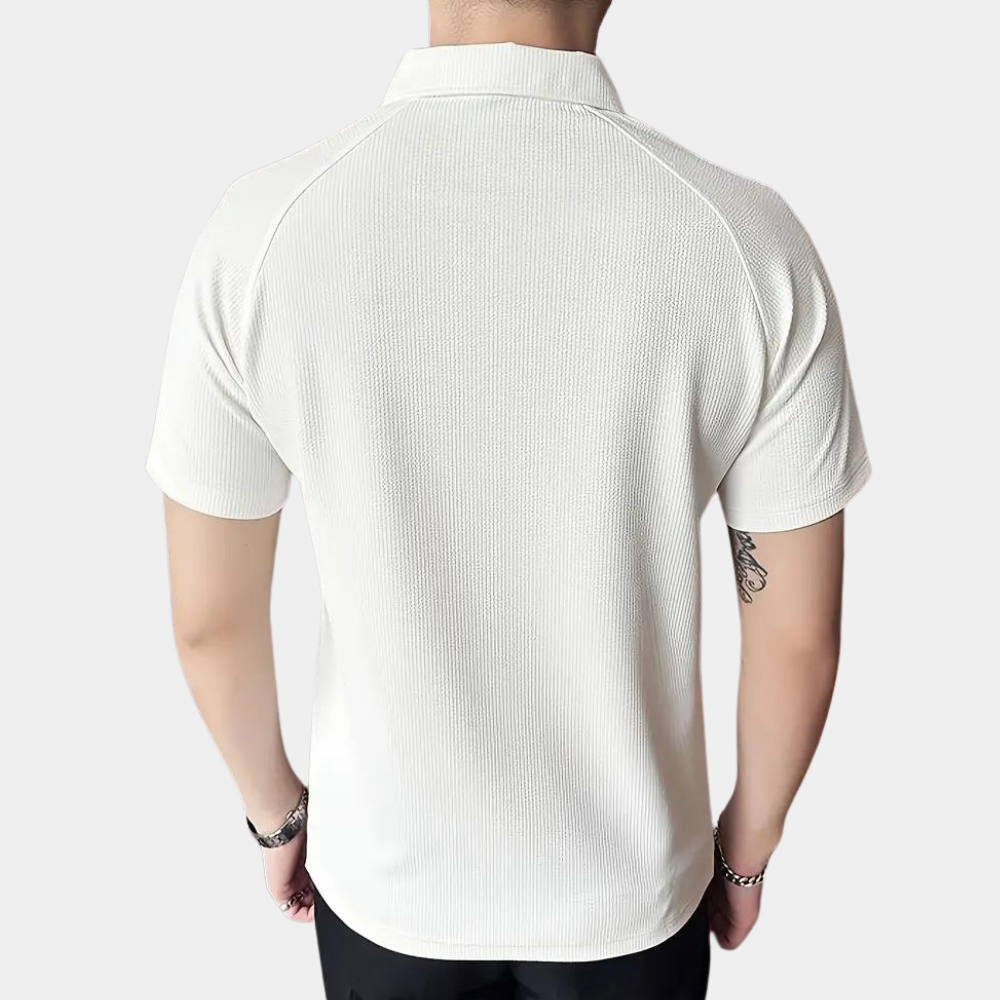 Herren Poloshirt mit Reißverschluss - Casual Eleganz - Baumwolle