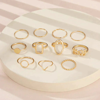 Set mit 11 Vintage Silberringen