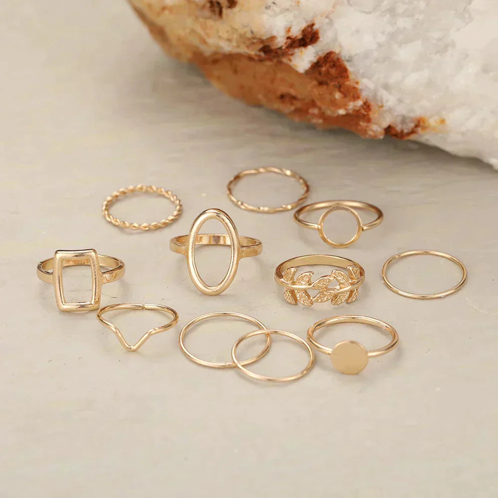 Set mit 11 Vintage Silberringen