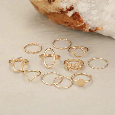 Set mit 11 Vintage Silberringen