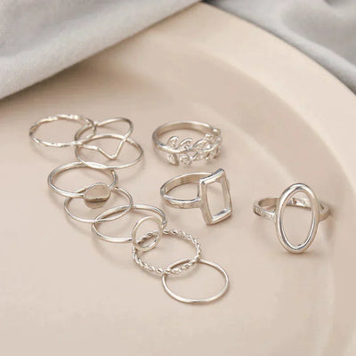 Set mit 11 Vintage Silberringen