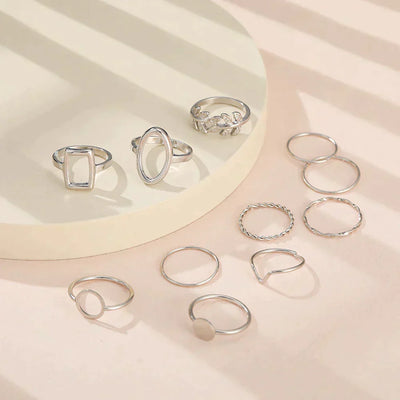 Set mit 11 Vintage Silberringen