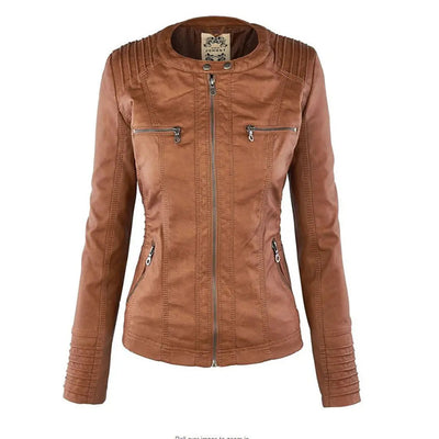 Biker-Lederjacke mit Kapuze