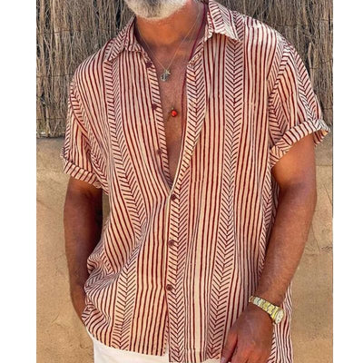 Lässiges Herren kurzarm Hemd im stylischen Retro Look