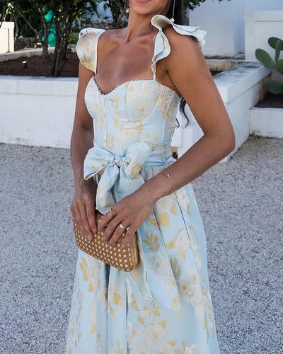 Damenkleid aus Polyester mit Schmetterlingsärmeln und elegantem Schnitt für den Sommer