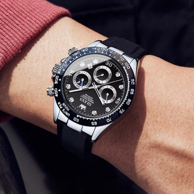 Elegante Herren Armbanduhr Edelstahl