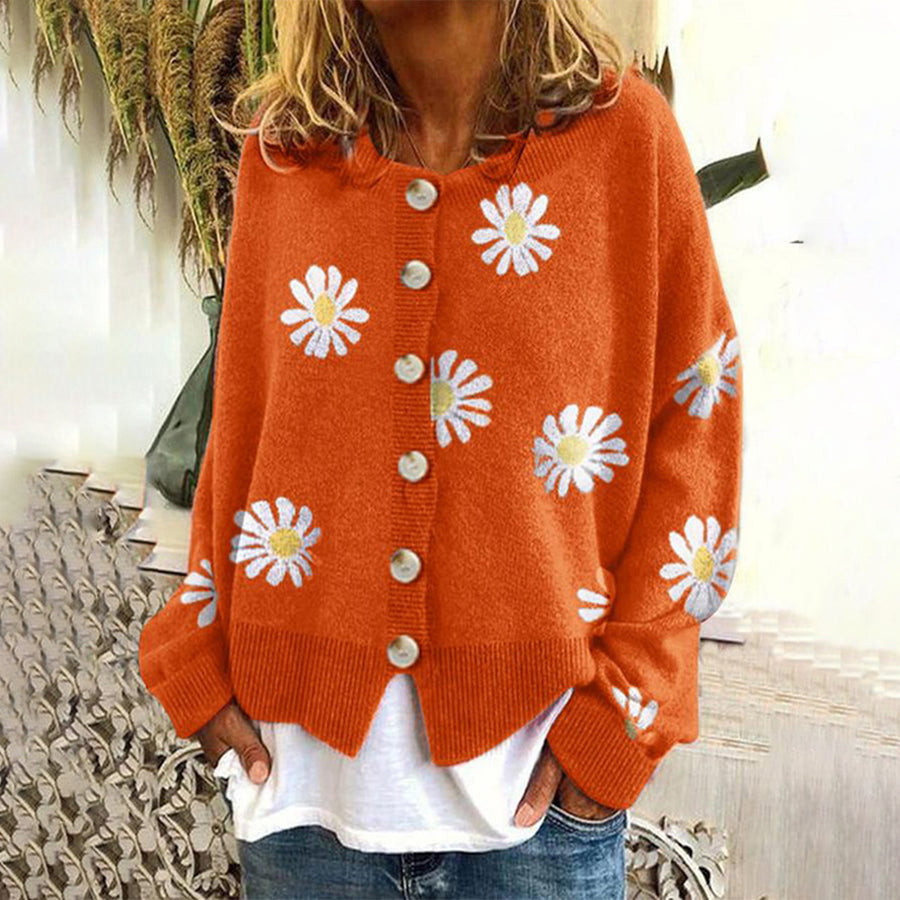 Kristin | Lässiger Cardigan mit Blumen Druck