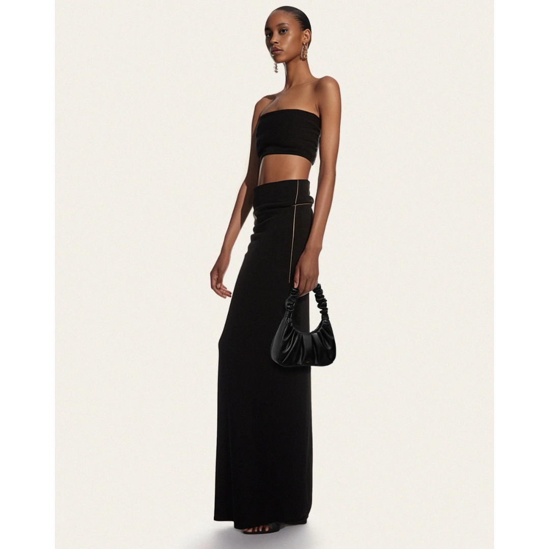 Handtasche mit Raffung | Halbmond-Form | Modisch & Modern