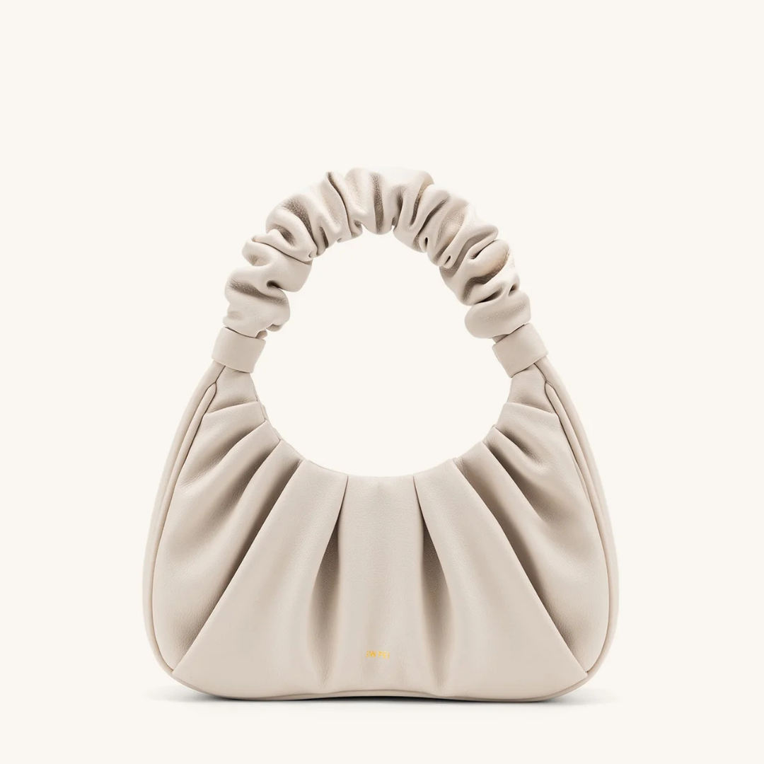 Handtasche mit Raffung | Halbmond-Form | Modisch & Modern