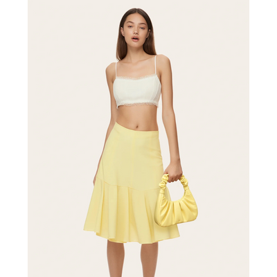 Handtasche mit Raffung | Halbmond-Form | Modisch & Modern