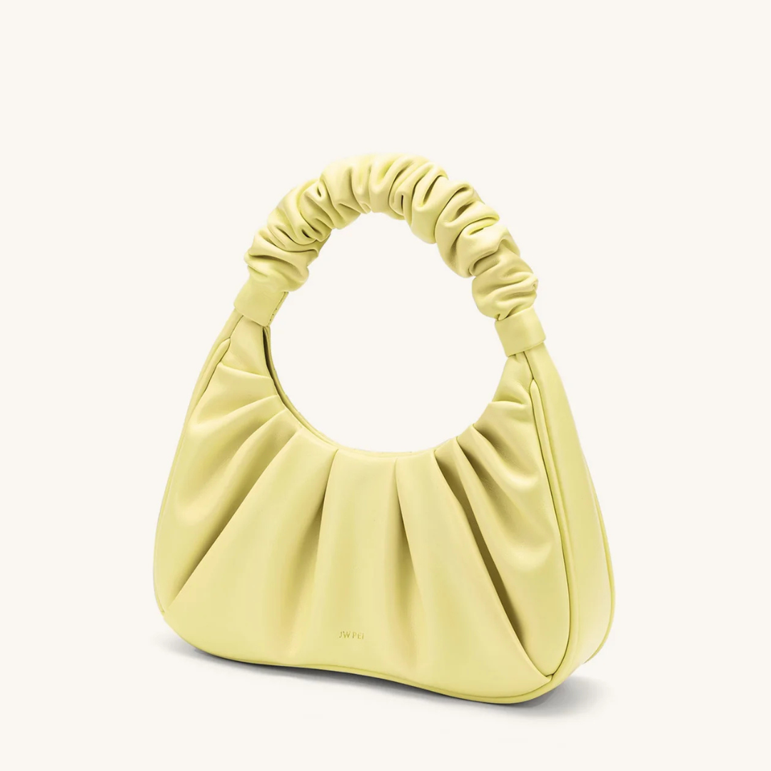 Handtasche mit Raffung | Halbmond-Form | Modisch & Modern