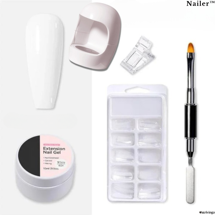 Nailer™ – Hartgel-Nagelverlängerungs-Set | Inklusive UV-Lampe!