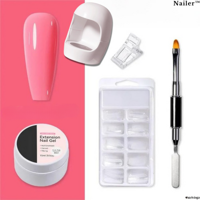 Nailer™ – Hartgel-Nagelverlängerungs-Set | Inklusive UV-Lampe!