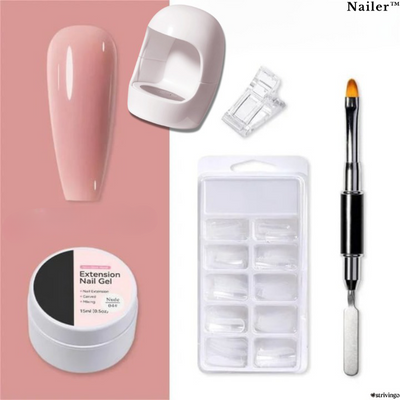 Nailer™ – Hartgel-Nagelverlängerungs-Set | Inklusive UV-Lampe!
