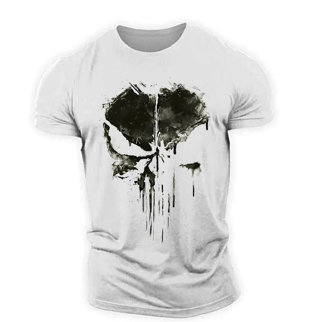 Herren Totenkopf T-Shirt  - Rundhals