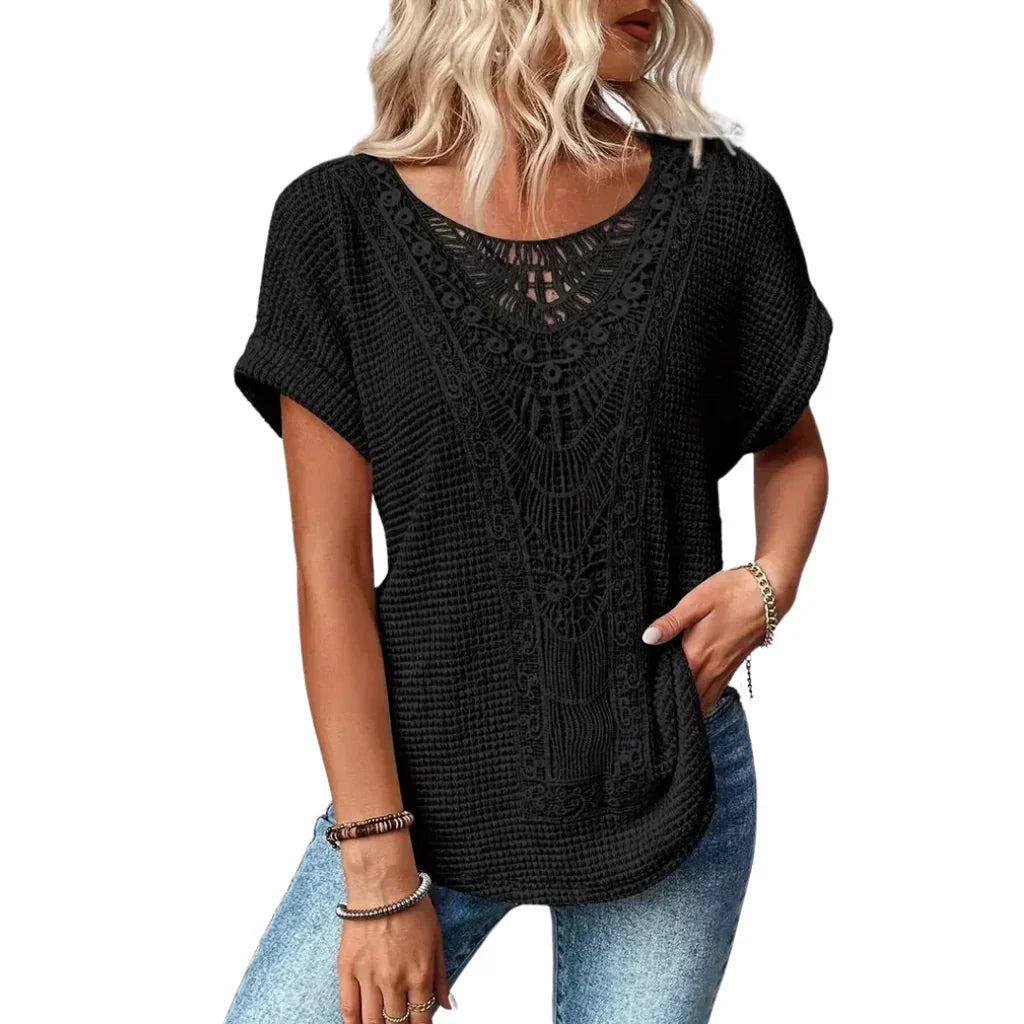 Cici - Spitze Damen Top Casual Chic Bequem