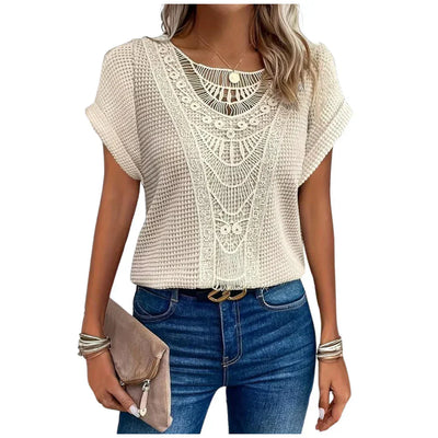 Cici - Spitze Damen Top Casual Chic Bequem