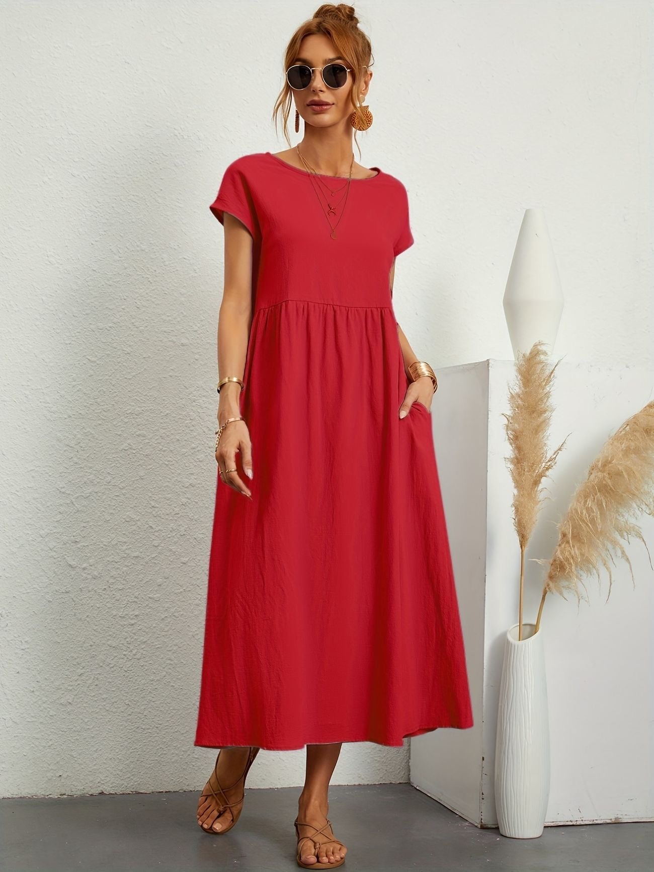 Aaliyah- Schickes Elegantes Leinenkleid