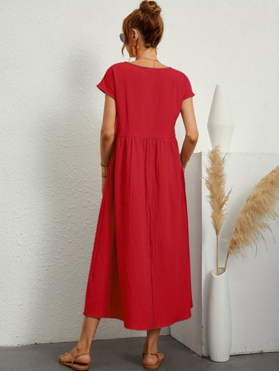 Aaliyah- Schickes Elegantes Leinenkleid