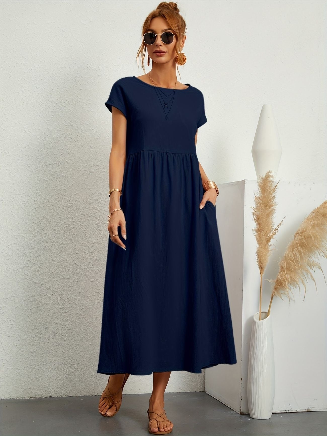 Aaliyah- Schickes Elegantes Leinenkleid