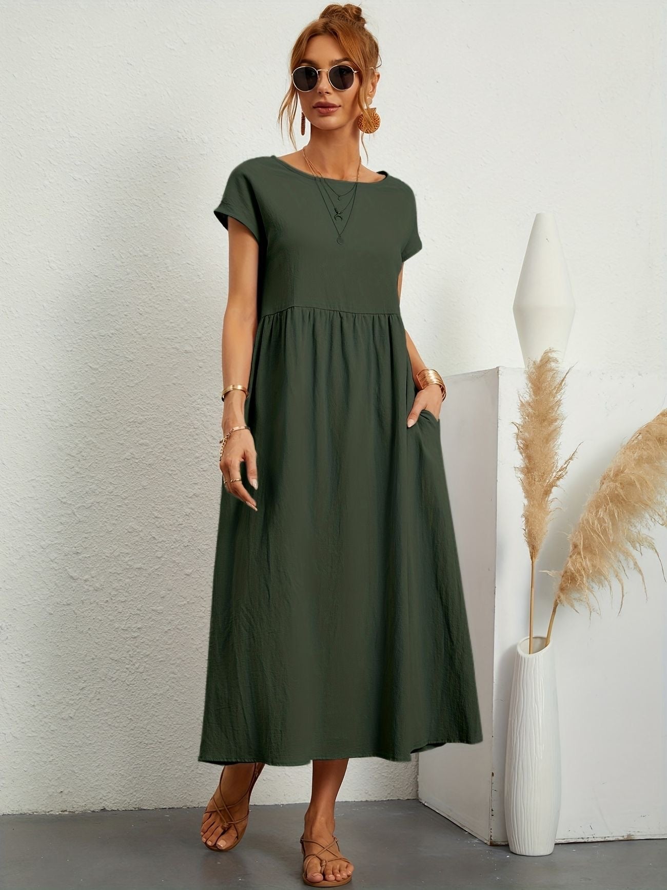 Aaliyah- Schickes Elegantes Leinenkleid