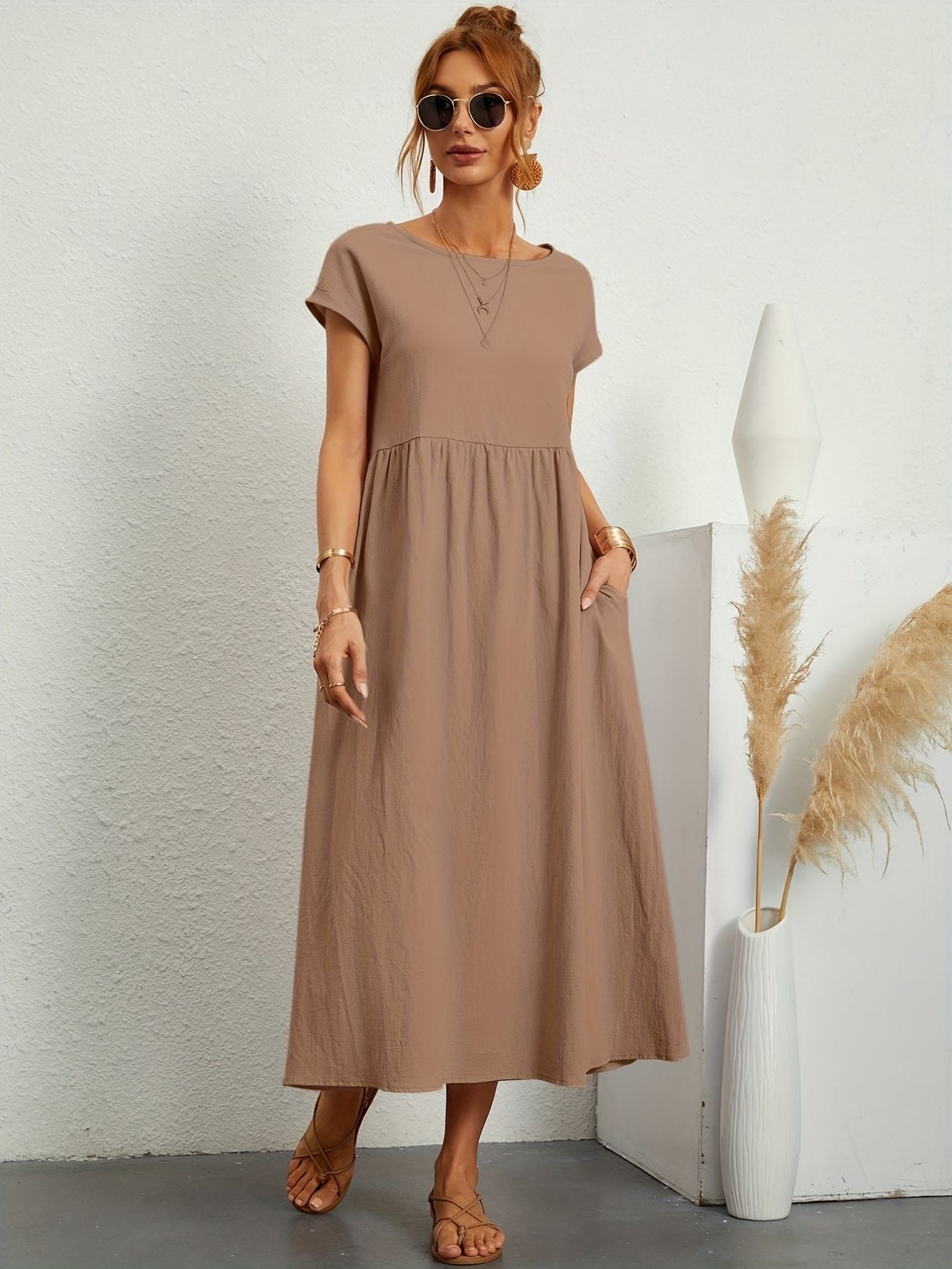 Aaliyah- Schickes Elegantes Leinenkleid
