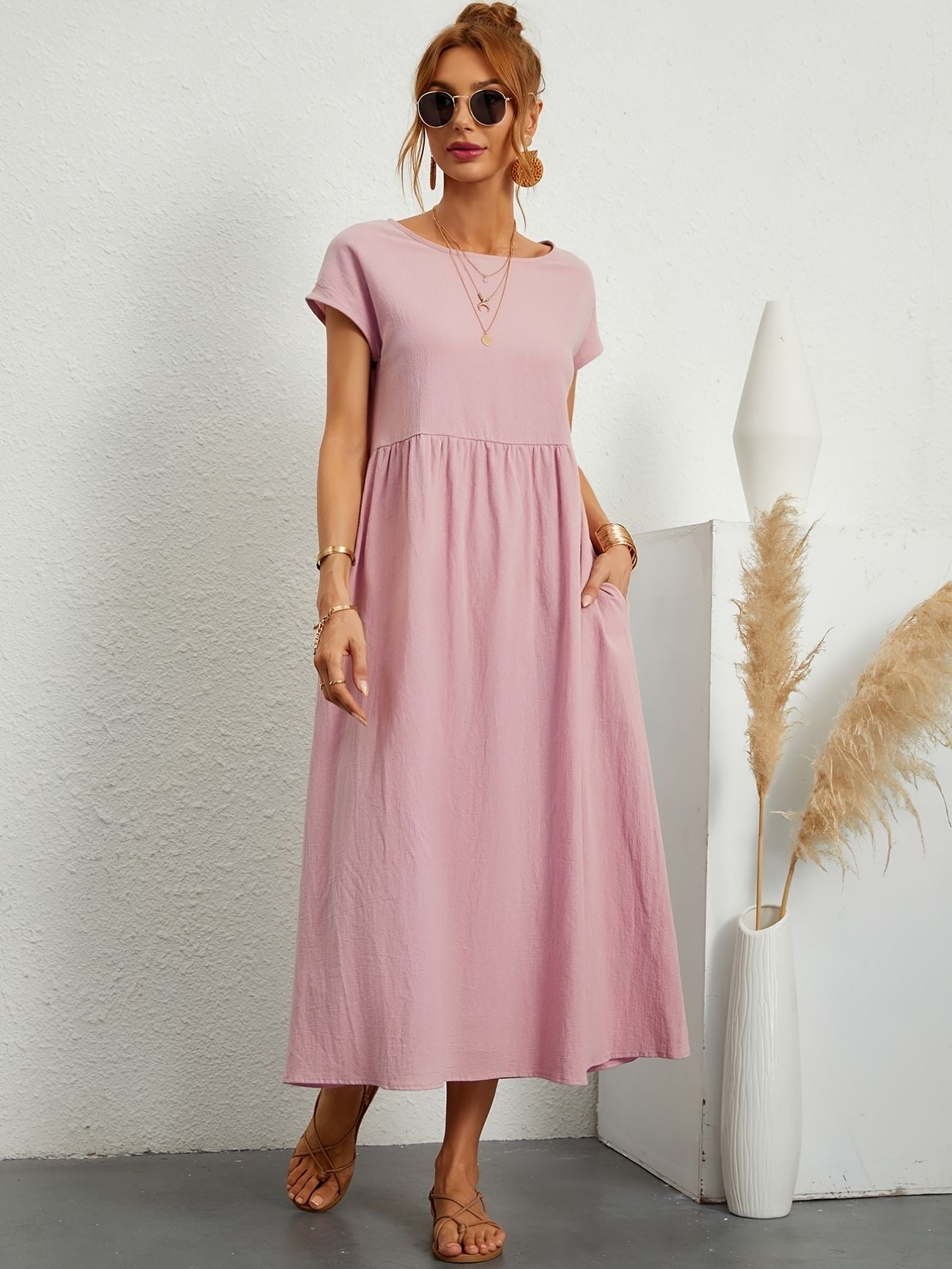 Aaliyah- Schickes Elegantes Leinenkleid
