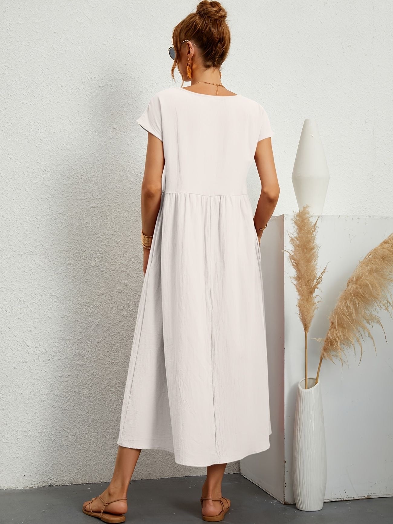 Aaliyah- Schickes Elegantes Leinenkleid