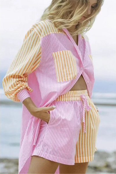 Mandy - Stilvolles, gestreiftes Outfit-Set für Damen